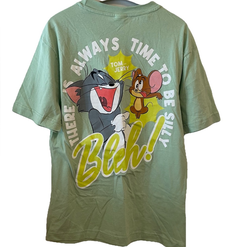 Tom And Jerry T-Shirt Medium Men’s Green Funny Nostalgia Retrocore